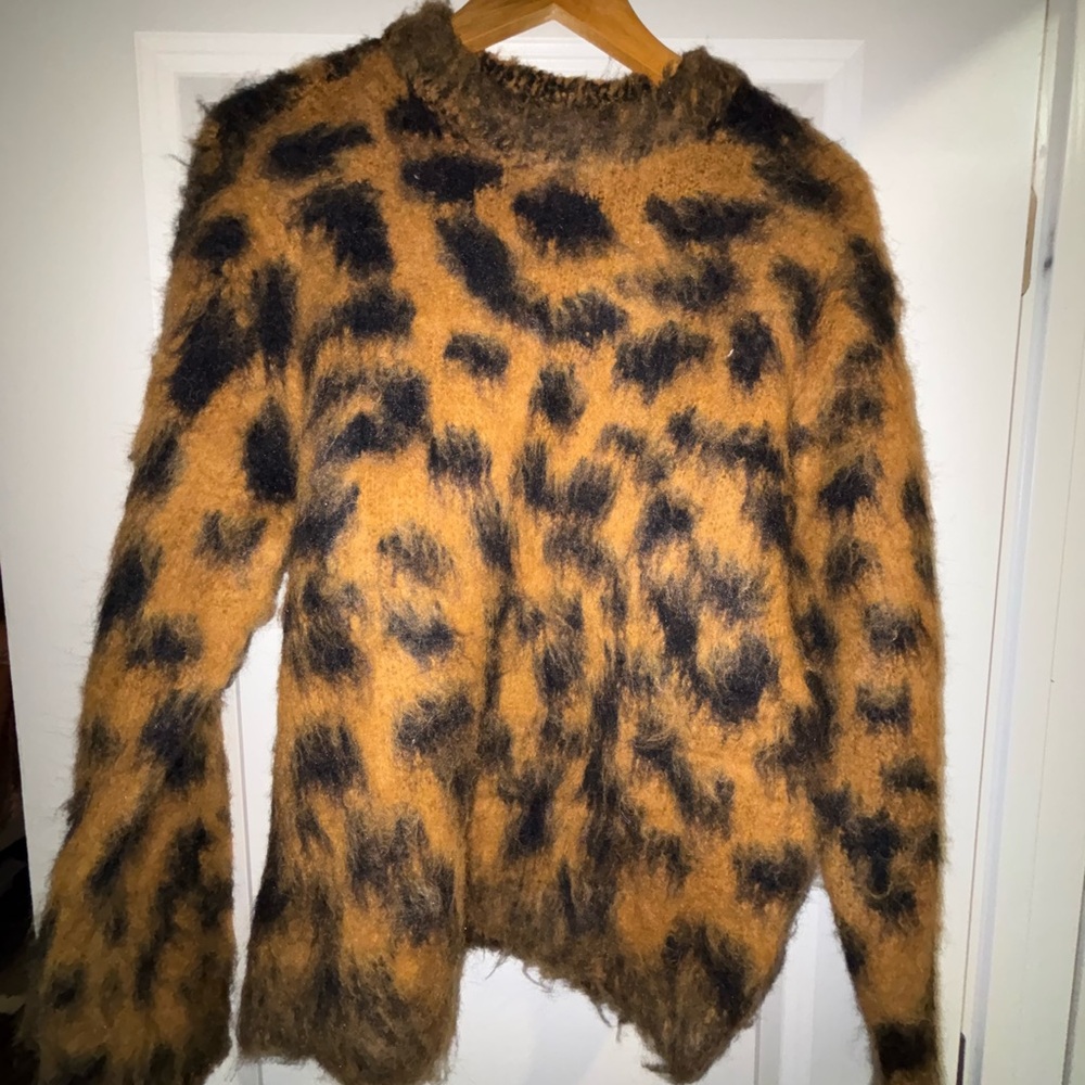 Obey Brown and Black Fuzzy Sweater